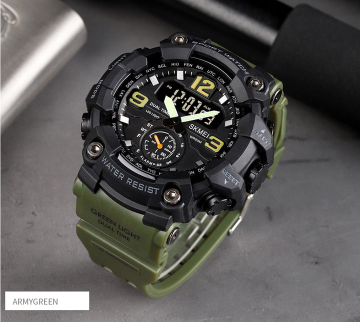 SKMEI 1637 Green Multi-Function Digital Analogue watch Waterproof Sports Watch for Men