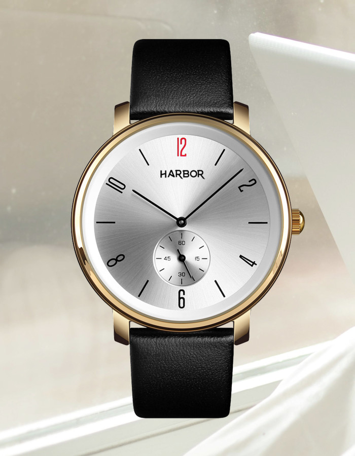 Harbor Golden Case Slim Watch For Men