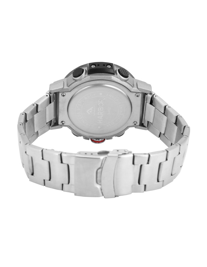 Harbor 1002 Stainless Steel Multi Function Analog-Digital Wrist Watch For Men