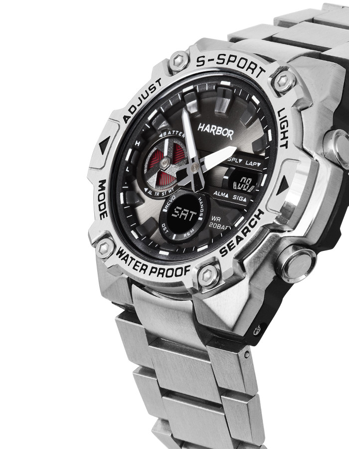 Harbor 9125 Stainless Steel World Time Watch For Men Harbor 9125 Stainless Steel World Time Watch For Men