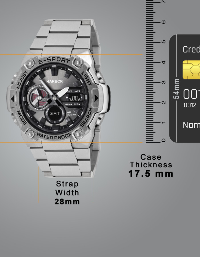 Harbor 9125 Stainless Steel World Time Watch For Men Harbor 9125 Stainless Steel World Time Watch For Men