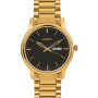 Gold Stainless Steel Strap Long Lasting IGP Plated Day and Date Wrist Watch for Men