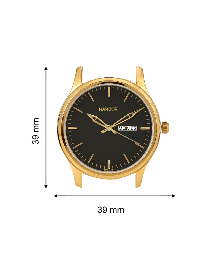 Gold Stainless Steel Strap Long Lasting IGP Plated Day and Date Wrist Watch for Men Gold Stainless Steel Strap Long Lasting IGP Plated Day and Date Wrist Watch for Men