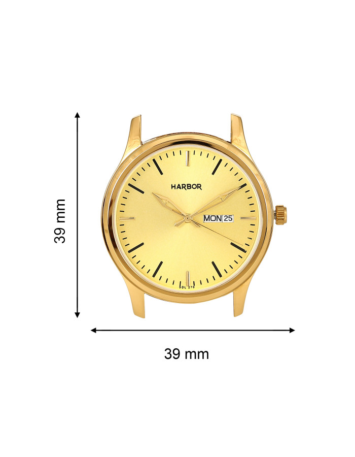 Gold Stainless Steel Strap Long Lasting IGP Plated Day and Date Wrist Watch for Men Gold Stainless Steel Strap Long Lasting IGP Plated Day and Date Wrist Watch for Men