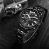 NAVIFORCE NF9089S Black Chronograph Stainless Steel Wristwatch For Men